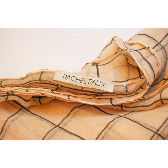 Rachel Pally OS Cream and Black Plaid Square Scarf - Picture 2 of 3